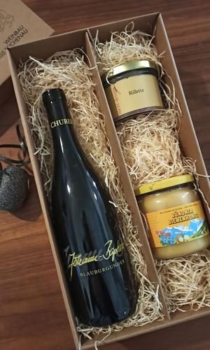 Reichenauer Genuss Kiste mit Wein, Honig und Rillette